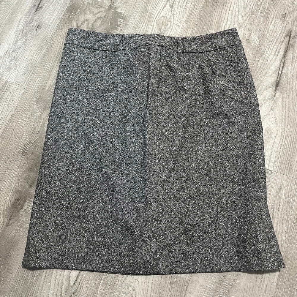 Pendelton Preppy Tweed Pencil Skirt Wool and Silk Blend Black and White Size 16